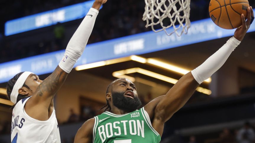 Jaylen Brown’s Vicious Dunk on Rudy Gobert Highlights Celtics’ Battle with&nbsp;Timberwolves